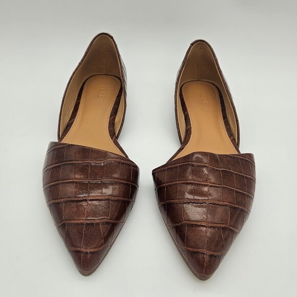 J Crew Flats - Size: 7.5 - Chic Croc Embossed Elegance - Picture 1 of 6